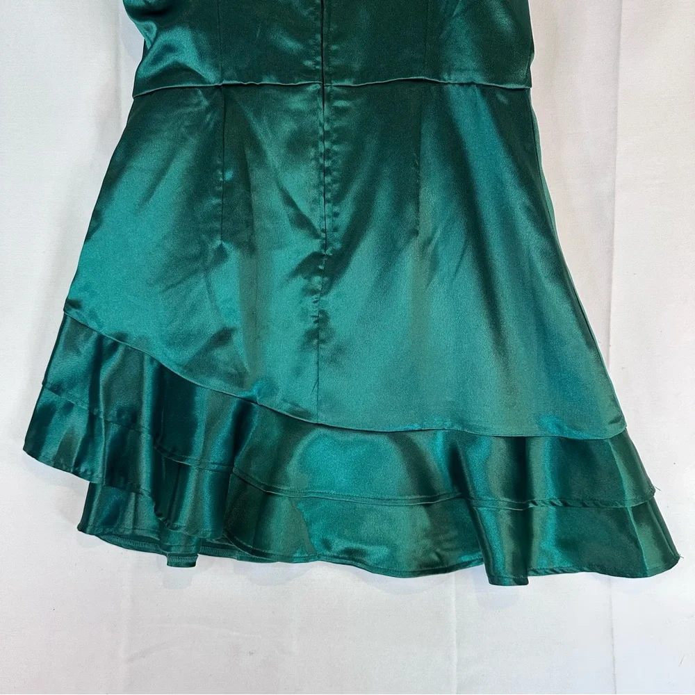 SPEECHLESS Women’s Size 13 Dress Fancy Formal Mini Length Ruffles NWT Green